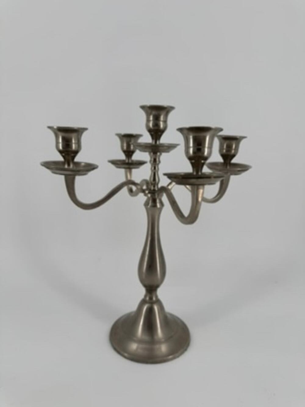Restoration Hardware Pewter Finish 5 Arm Adjustable Candelabra 11.5" Italy